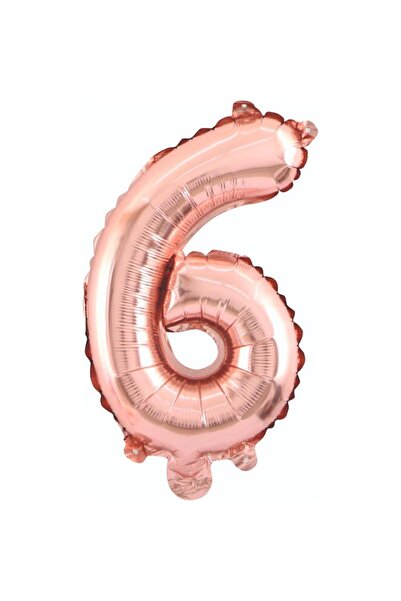Parti Dükkanı 34 Inch 6 Number Rose Gold Foil Balloon 76 cm Helium Compatible...