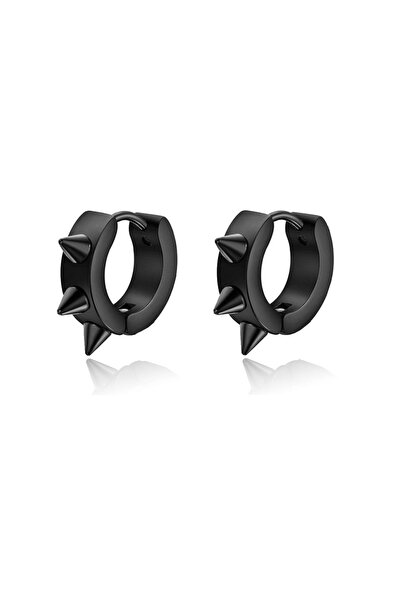 bode Σκουλαρίκια κρίκοι unisex (ζεύγος) από ατσάλι 316 μαύρα 02003