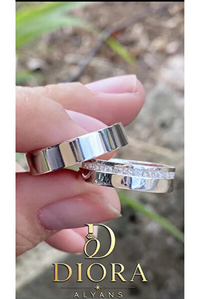 DİORA ALYANS İÇİ DOLU 925 AYAR 6 MM GÜMÜŞ ALYANS KADIN ÜRÜN ÖZEL EL İŞİ ZİRKO...