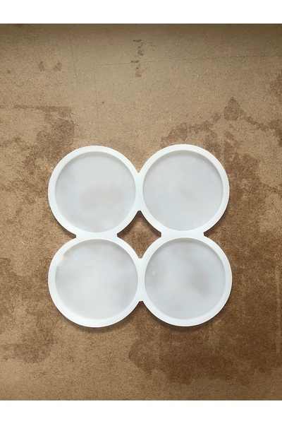 RESİNARTSHOP Epoksi Silikon Kalıp 4lü bardak altlığı kalıbı 10 cm