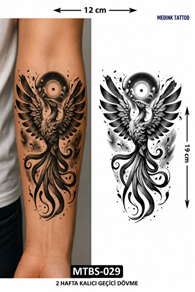 medink tattoo 2 Hafta kalıcı Kurt ve Pusula model Geçici Dövme Sticker Tattoo