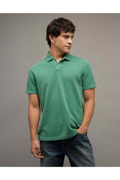 AMERICAN EAGLE AE Standard Fit Johnny Collar Knit Polo Shirt
