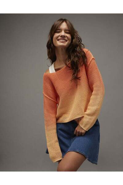 AMERICAN EAGLE سترة AE Sunchaser قصيرة بياقة على شكل قارب