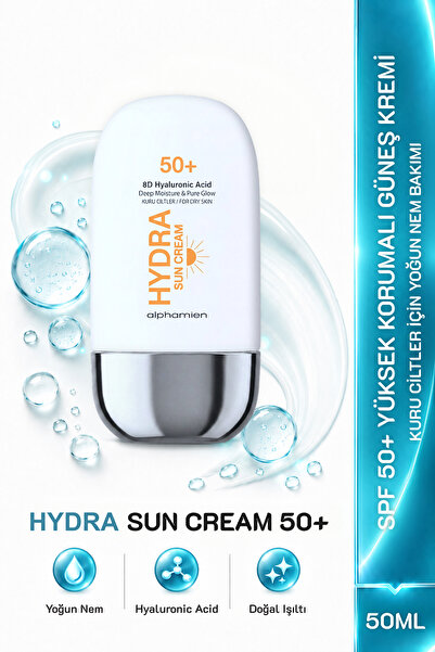 ALPHAMİEN Hydra Sun Cream 8D Hyaluronic Acid / Kuru Ciltlere Özel SPF50+ PA++...