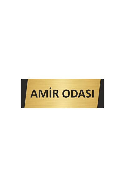 Özarslan Dizayn لافتة تحذير معدنية من AMIR ODASI مقاس 10×20 سم لون ذهبي