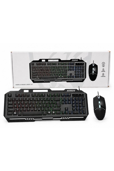 thekam RGB Oyuncu Klavye Mouse Seti Kablolu Gaming Klavye ve Mouse Q Klavye U...