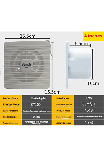 Choice10 EU 220 V New 100mm hole size 220V EU/UK/AU 4"6" Electric Exhaust Fan...