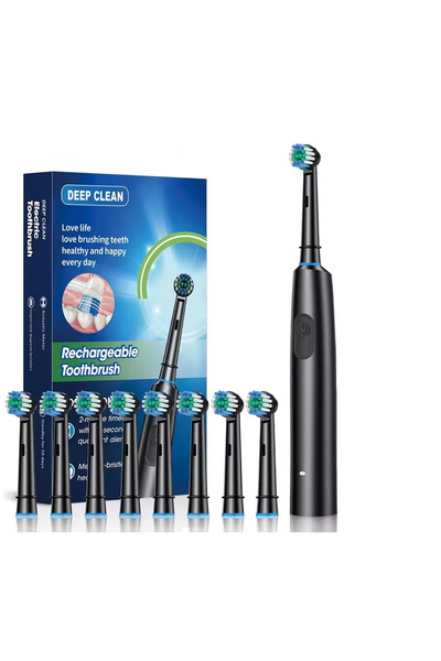 choice2 8pcs Head Black Intelligent Rotating Electric Toothbrush Rechargeable...