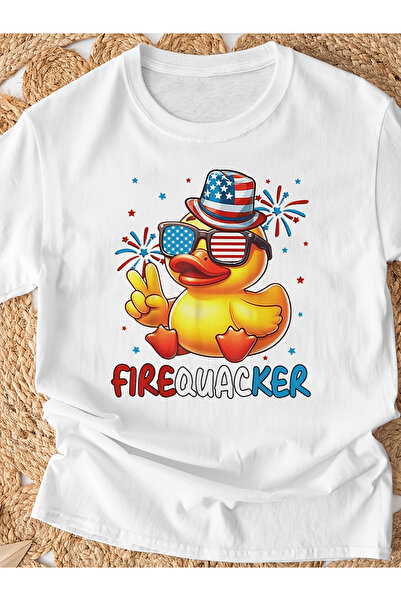 LİNA06 Firecracker Gift Rubber Duck Unisex Daily Wear 2025 Fun Christmas Nove...