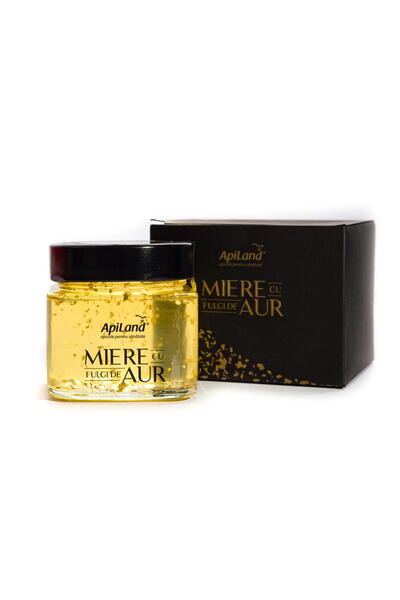 Apiland Miere de Salcam cu Fulgi de Aur 300g