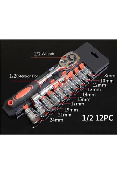 EF79 12 Piece Socket Set Ratchet Set with Stand Quality Socket Set Wrench Set...