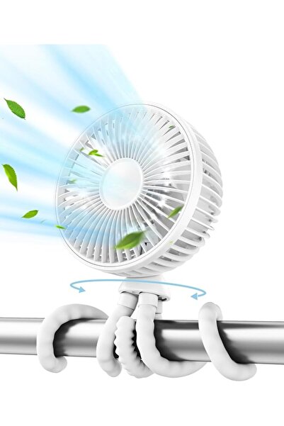 Arabest Clip On Stroller Fan, 4 Speeds, LED Night Light, 360° Rotatable Oscil...