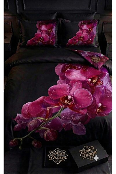 Elmas Dizayn Special Design Brand Double Duvet Cover Set Organic Satin & Cott...