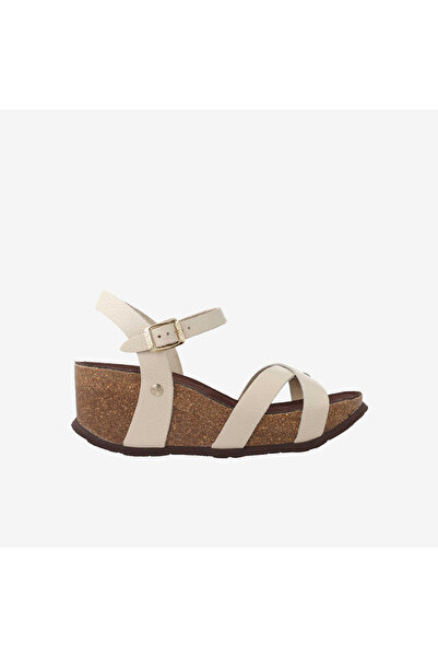 Genuins Women's / Girls' Sandals G106776 Cannes Embossed Leather Chalk