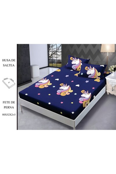 naniland.ro Finet Покривало за легло за двама от 3 части, еластично, 180x200 ...