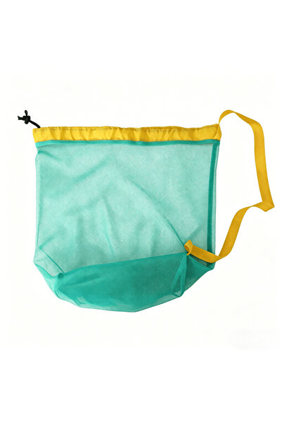 Choice1 Green Large Mesh Drawstring Beach Bag Capacity Swimming Gym Toy Stora...