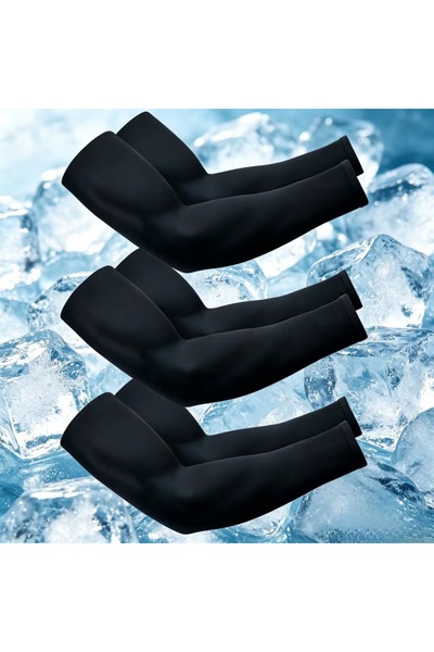 Choice 3Pairs Black 3Pairs Fashion Sun Ice Silk Sleeves Unisex Summer Sun Pro...