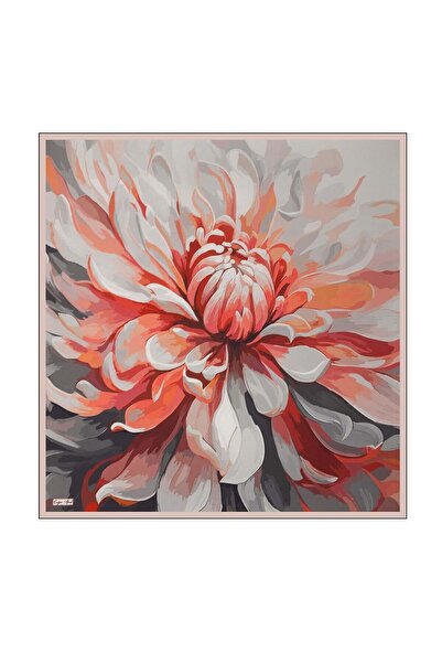 Çağrı İpek Çağrı Peony Pattern Tivil Silk Scarf 11842-5