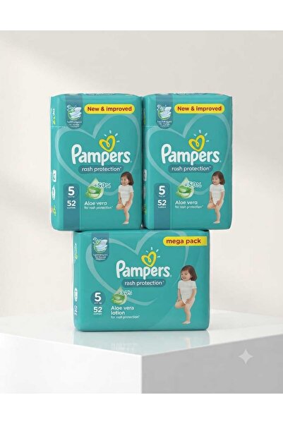 Pampers عرض حفاضات بامبرز 52 قطعة × 3 عبوات - Value Pack - إجمالي 156 حفاضة