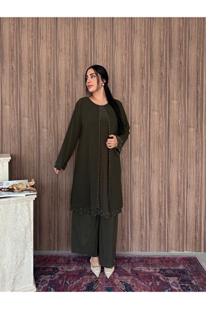 Miss Rosemoon Yeni Sezon Tesettür 3’lü Takım –Taş ve inci detaylı, Tunik ve P...