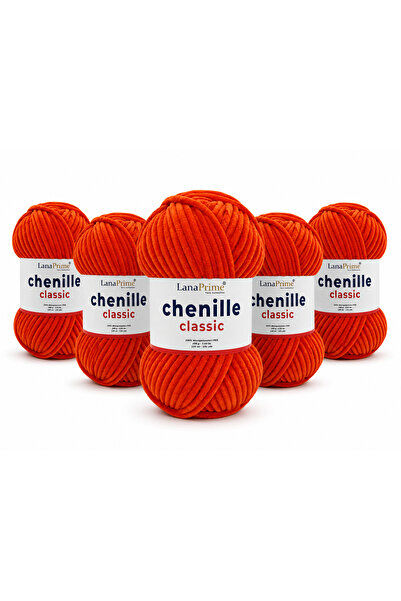 Lanaprime Chenille Velvet Yarn (Chenille Classic) Amigurumi Yarn - 5 Yumak - ...