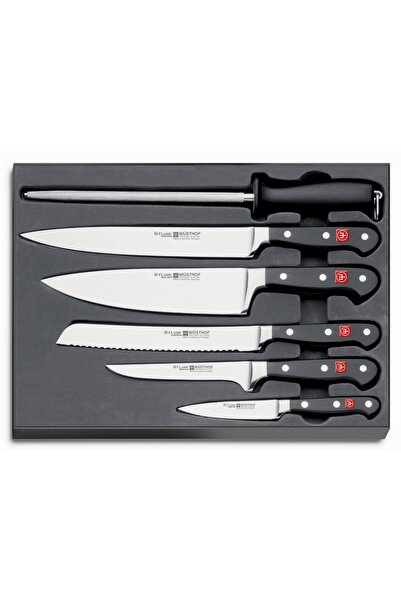 WÜSTHOF Set de cutite Wusthof Classic, 6 piese, otel X50, include cutit de bu...