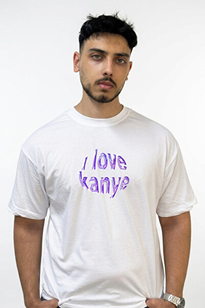 Anetos Kanye West_80 dizajn, štampana oversize bela majica