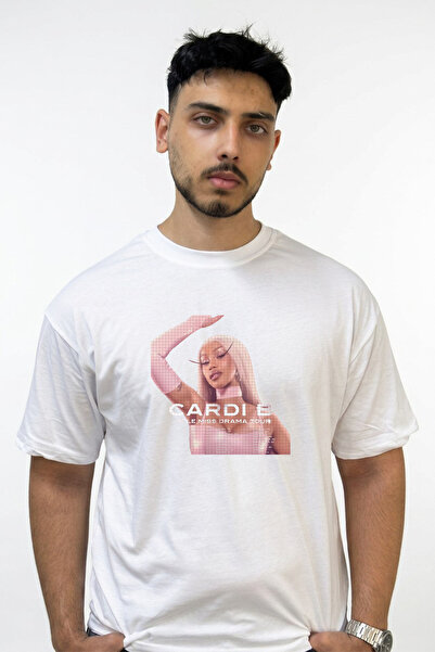 Anetos Cardi B_38 Design Printed Oversize White T-Shirt