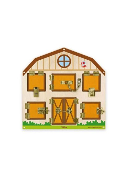 CasaDesteapta.ro Tablă Montessori din Lemn cu Încuietori – Fermă Educativă cu...