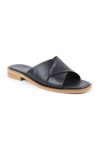 Libero Women's Slippers Daily Genuine Leather Cross-Strapped Anatomical Flat ...