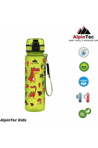 ALPINPRO Πλαστικό Παιδικό Μπουκάλι Νερού 500ml Πράσινο Δεινόσαυρος (C-500GN-1)