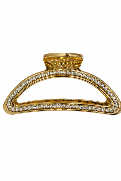 Jack Ferrero Shiny Stone Detailed Yellow Color Metal Hair Clip Barrette for W...