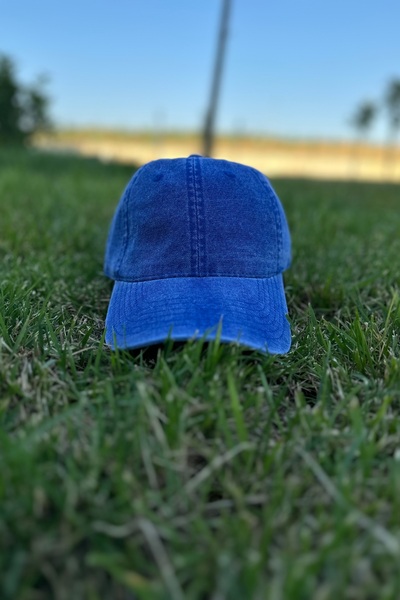 Mollycrush Plain Baseball Cap |   Blue Unisex Washable Canvas with Antique Me...