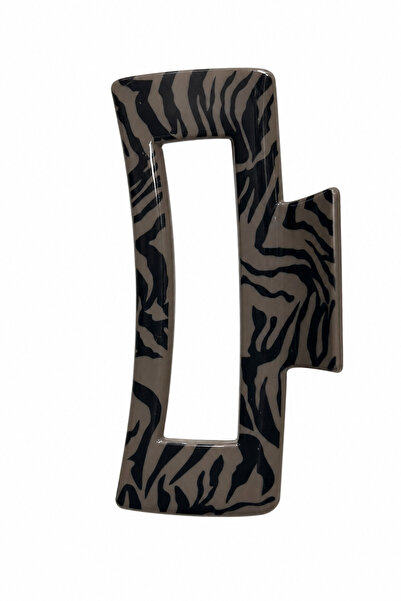 Jack Ferrero Zebra Patterned Brown Black Large Size Modern Hair Clip