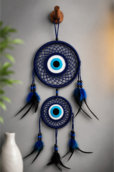Wolawood Düş Kapanı Dreamcatcher Bohem Makrome Tüylü, Duvar Süsü El Yapımı De...