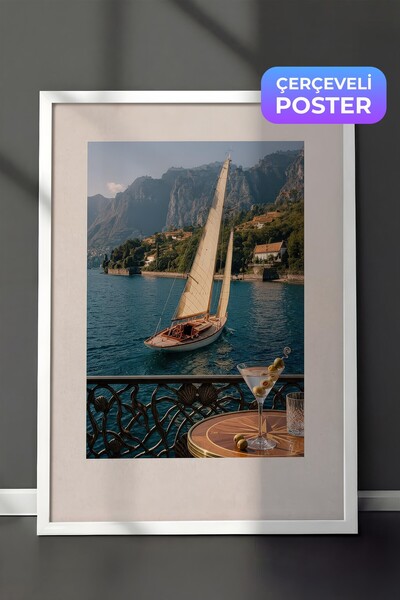Postifull Sailing and Seascape Poster, White Framed Poster, Old Money Series,...