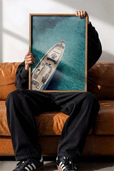 Postifull Yacht and Sea Poster, Wooden Framed Poster, Old Money Series, No:11...