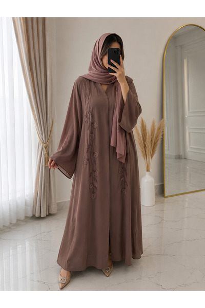 Passion by rahi Hand embroidery Beige Abaya&Hijab