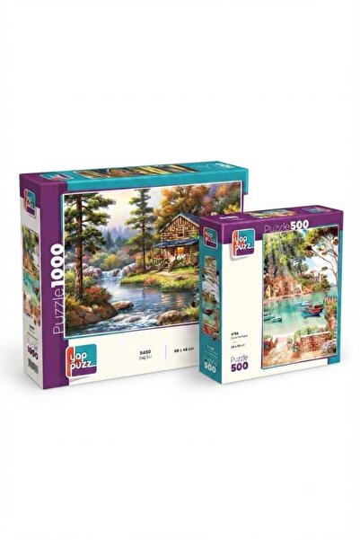 Tıfıl Toys Mountain House and Sun Hello Duo Set - 1000 + 500 Piece Duo Puzzle...