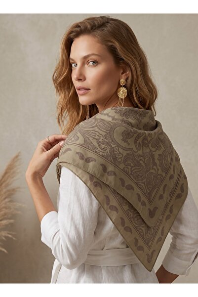 tuaipek Lumivera Desen 94X94Cm Viscose Modal Scarf