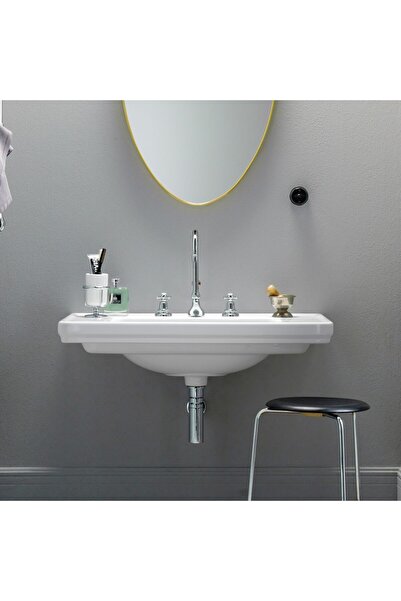 GSI Classic 8731 White Πορσελάνινος Extraglaze Νιπτήρας Μπάνιου Επίτοιχος Κρε...