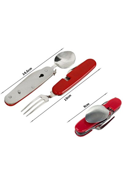 VERK Briceag multifunctional 4 in 1, cutit, furculita, lingura, deschizator sticle