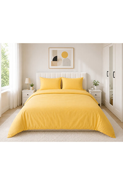 Seralay Home SARI ÇİFT KİŞİLİK NEVRESİM TAKIMI LASTİKLİ ÇARŞAFLI