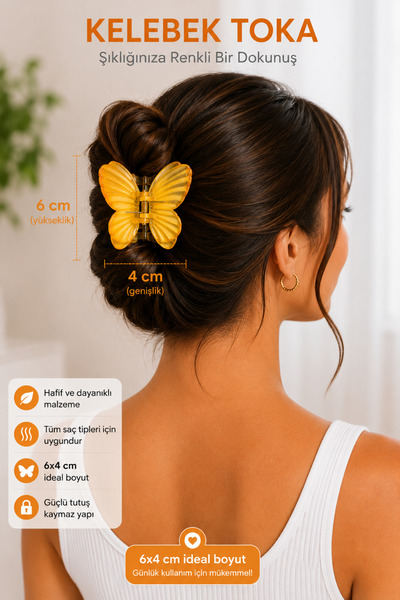 Tupek Store Κλιπ μαλλιών Butterfly 6x4 εκ. Μεγάλου Μεγέθους – Ισχυρό Κράτημα,...