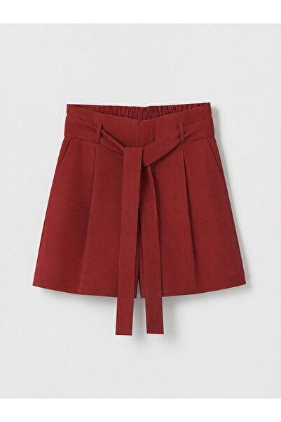 LC Waikiki Peak New Season Women's Pleated Shorts with Belted Waist
