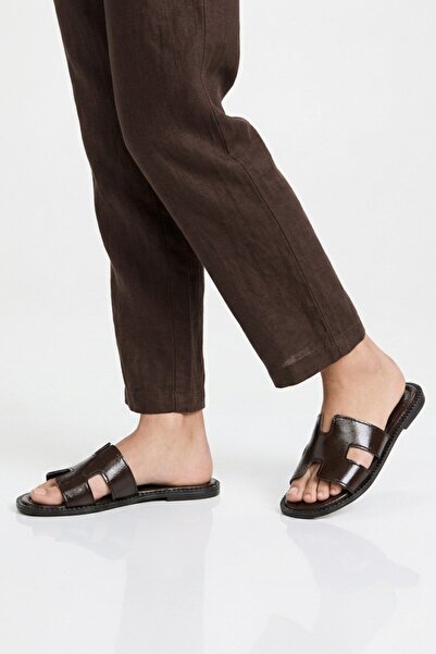 Aspor Brown Women's Flat Slippers