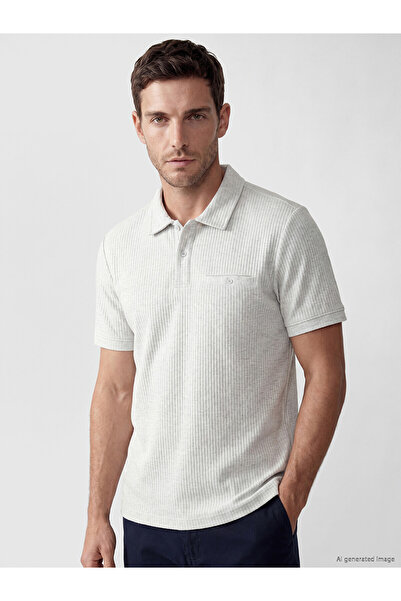 LC Waikiki Vizyon New Season Polo Collar Textured Men's T-Shirt