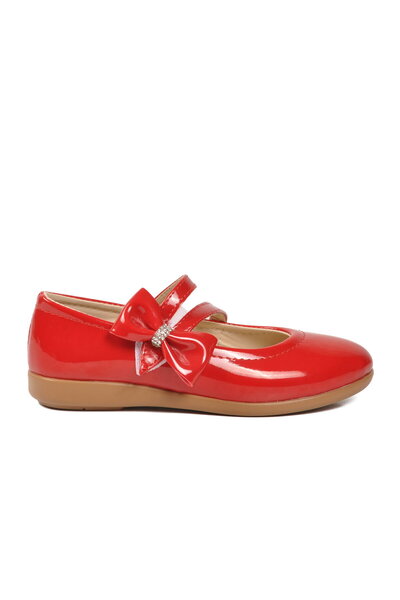 Arzen Red Patent Leather Girl's Ballerinas