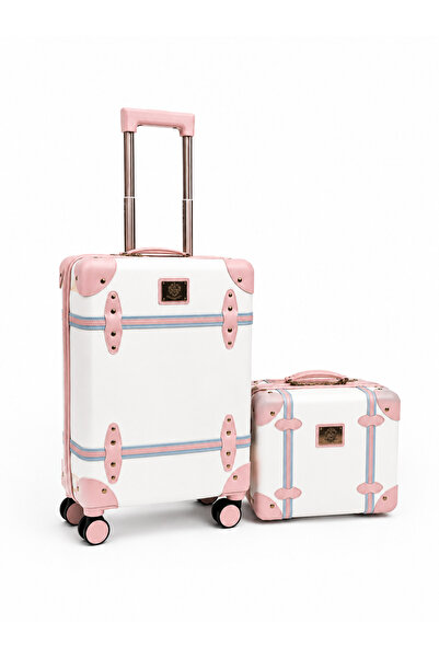 UNIWALKER Classic Leather-Covered Travel Suitcase - Shatter-Resistant - 20-In...