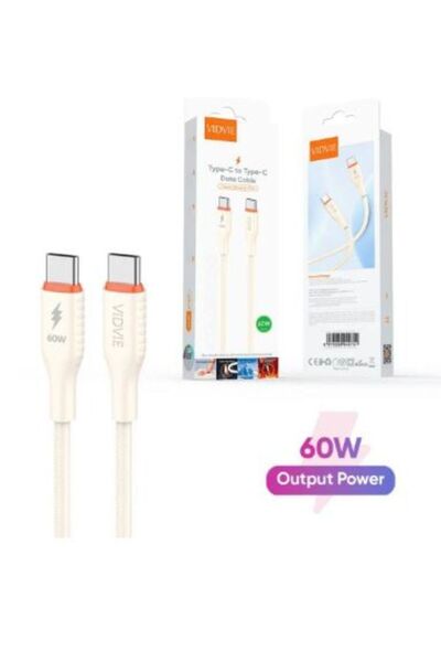 Vidvie Type-C to Type-C 60W Data Cable (White)
